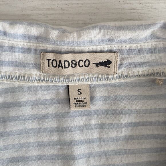 Toad & Co Womens White Blue Striped Indigo Ridge Popover Blouse Size Small - Picture 11 of 11